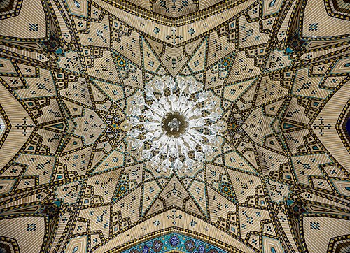 Ceiling of a shabestan at Fatima Masumeh Shrine, qom, iran