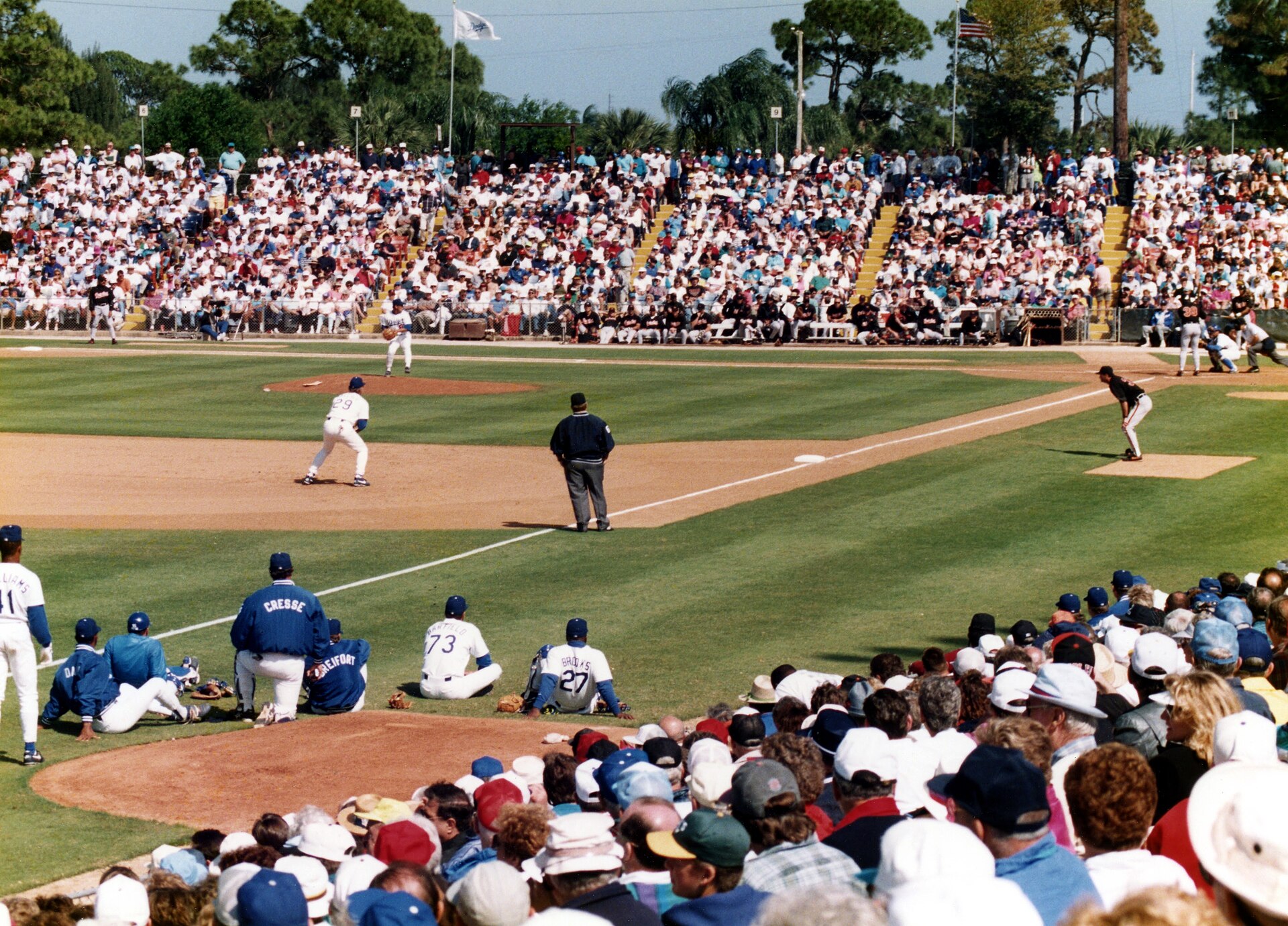 Spring Training game between the Cleveland Indians and Los Angeles Dodgers at Vero Beach , Florida , 1994 , by Rick Dikeman 02:41, Uploaded 10 February 2004…